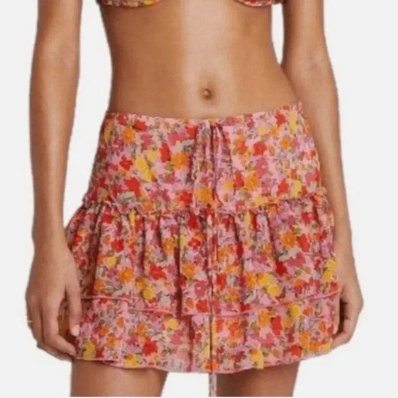 Wild Fable Women’s Floral Mini Ruffle Skirt - Picture 2 of 7